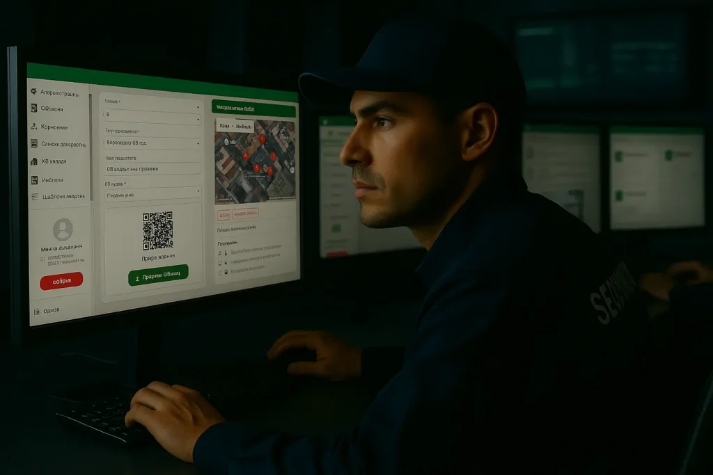 Agente de seguridad usando Trinity Guard AI para monitoreo en tiempo real